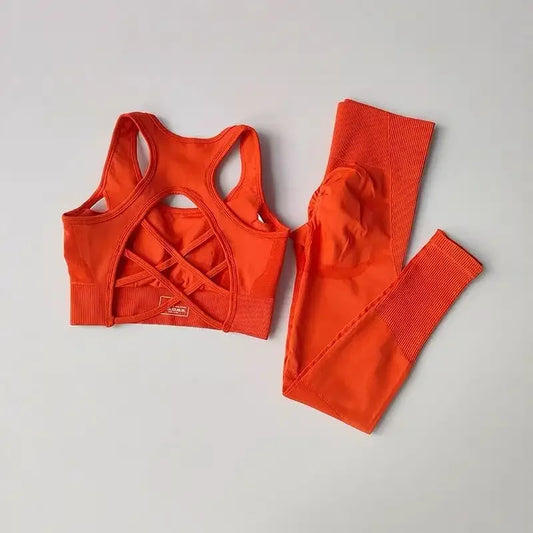 Women 2 Piece Yoga Sports Bra Leggings Set Breathable
