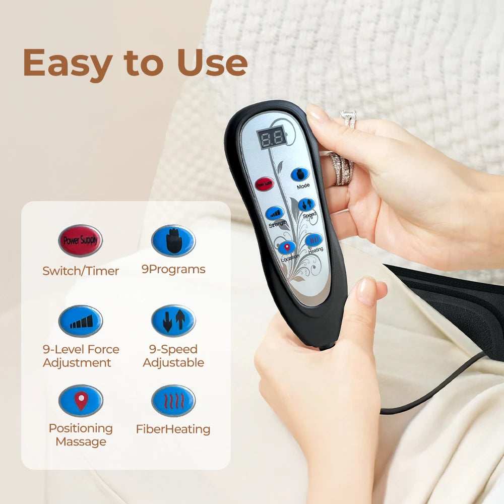 HIMOUTA Back Massager With Heat Chair Pad For Shoulder And Back Relief