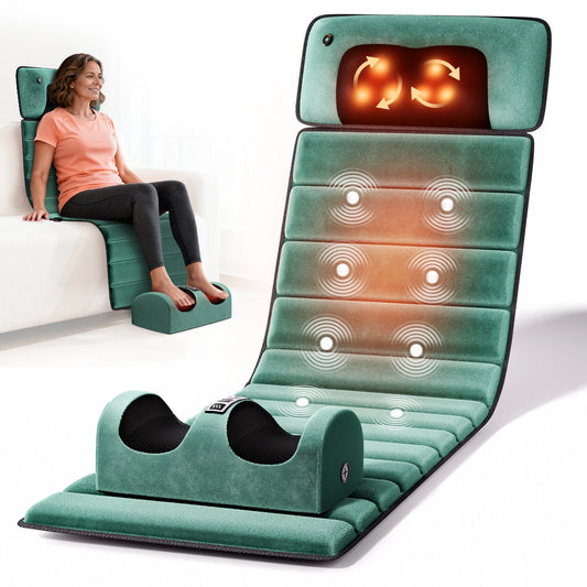 HOMEMASSA Full Body Massage Mat With Heat Detachable Pad