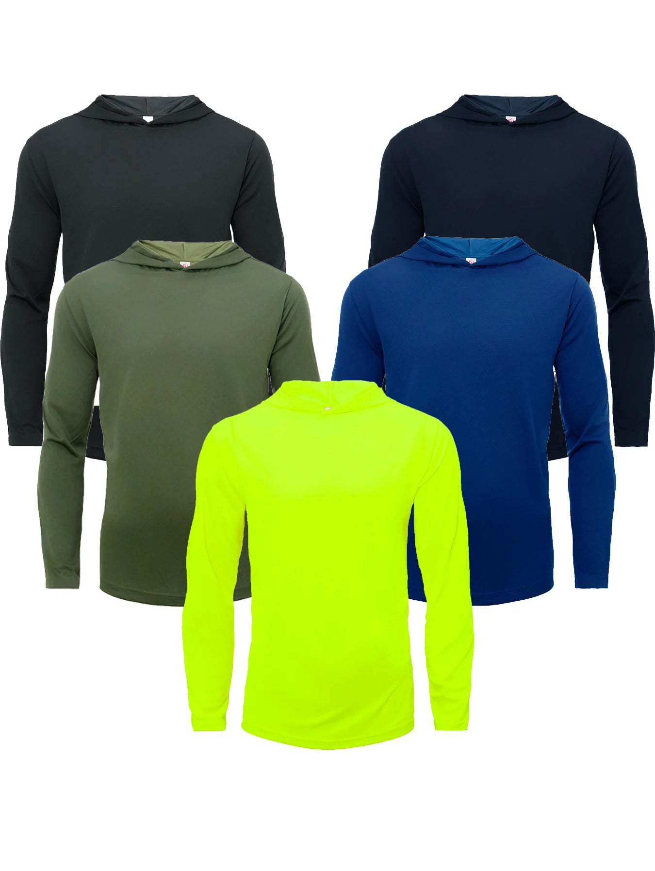 Men UPF 50 Quick Dry Long Sleeve Hoodie Shirt Pack