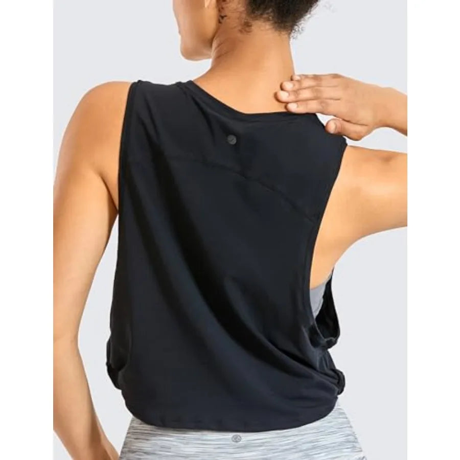 Bamboo Fiber Armhole Tank Top For Women Yoga Workout Crop