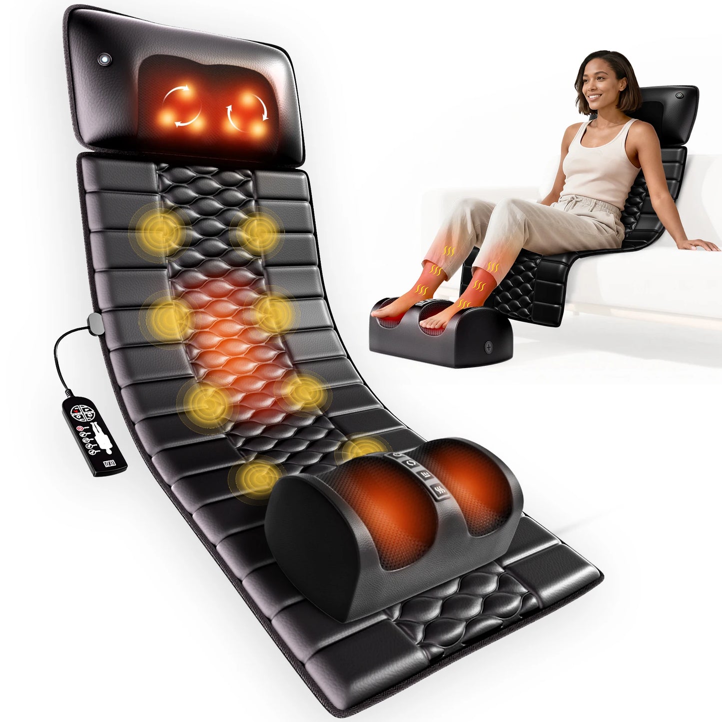 HIMOUTA Shiatsu Full Body Massage Mat With Heat And Vibration