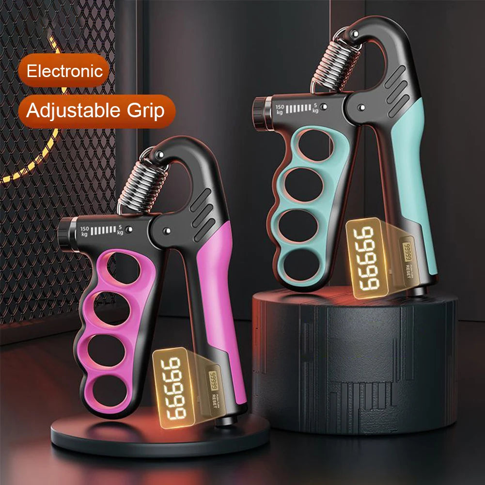 Ergonomic Adjustable Resistance Hand Grip Strengthener With Counter