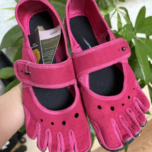 Women Five Toe Barefoot Mary Jane Shoes With Adjustable Strap
